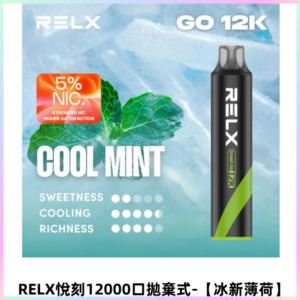 Relx Smash Go 12000 Puffs電子煙拋棄式大功率輸出【冰新薄荷】